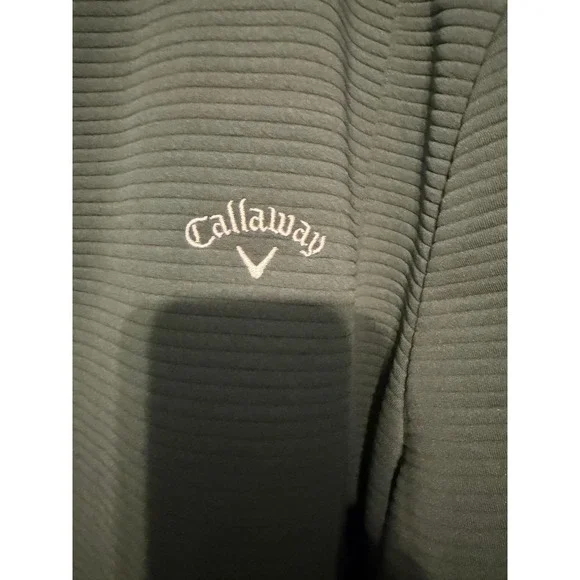 Callaway Men's XXL Opti-Dri 1/4 Zip Ribbed Pullover Green - Picture 3 of 4
